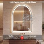 Sweetcrispy 28“×36” LED Bathroom Backlit Mirror with Lights, Arched Vanity Mirro... - Image 3