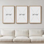 Large Framed Neutral Abstract Landscape Set of 3 Living Room Wall Art, Modern Mi... - Image 4