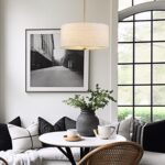 Kira Home Pearl 18" Modern Drum Chandelier with Textured White Fabric Shade, 3-L... - Image 6
