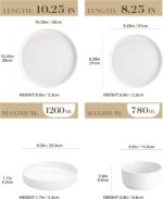 MALACASA 24 Pieces Porcelain Dinnerware Set, Modern White Dish Set for 6, Premiu... - Image 3
