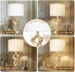 Scenekoy Sculptural Table Lamp Set of 2 with USB Ports for Bedroom Living Room, ... - Image 5