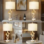 Scenekoy Sculptural Table Lamp Set of 2 with USB Ports for Bedroom Living Room, ... - Image 6