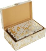 Deco 79 Leather Handmade Decorative Box Decorative Keepsake Boxes with Gold Foil... - Image 6