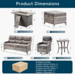 Luxury Patio Furniture Set with Fire Pit Table-10 Pieces All Weather Outdoor Swi... - Image 3