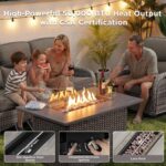 Luxury Patio Furniture Set with Fire Pit Table-10 Pieces All Weather Outdoor Swi... - Image 4