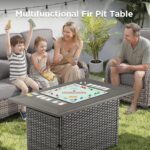 Luxury Patio Furniture Set with Fire Pit Table-10 Pieces All Weather Outdoor Swi... - Image 5