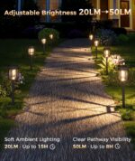 XMCOSY+ Solar Lights Outdoor, 8 Pack 50LM Bright Solar Pathway Lights, IP65 Wate... - Image 3