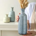Ceramic Vase Set of 3, Rustic Neutral Vases Home Decor Farmhouse Decorative Flow... - Image 4