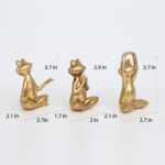 Suoedd Gold Frog Figurines Yoga Decor 3.7In Set of 3 –Frog Yoga Statues for Mode... - Image 3