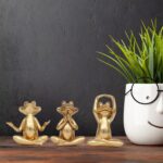 Suoedd Gold Frog Figurines Yoga Decor 3.7In Set of 3 –Frog Yoga Statues for Mode... - Image 4