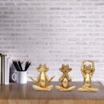 Suoedd Gold Frog Figurines Yoga Decor 3.7In Set of 3 –Frog Yoga Statues for Mode... - Image 5