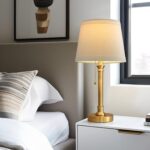 Oneach Modern Gold Brass Table Lamp Set of 2 for Bedroom Living Room 19.5'' Trad... - Image 8