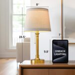 Oneach Modern Gold Brass Table Lamp Set of 2 for Bedroom Living Room 19.5'' Trad... - Image 9
