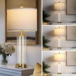 26" Gold Glass Table Lamps Set of 2, 3-Way Dimmable Touch Control Living Room La... - Image 3