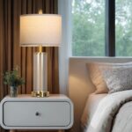 26" Gold Glass Table Lamps Set of 2, 3-Way Dimmable Touch Control Living Room La... - Image 6