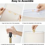 26" Gold Glass Table Lamps Set of 2, 3-Way Dimmable Touch Control Living Room La... - Image 7