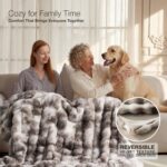 Luxury Ultra Soft Faux Fur Throw Blanket, 50x60 Inches Fluffy Plush Thick Bubble... - Image 4