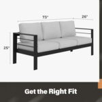 Solaste Aluminum Outdoor Couch, 3-Seat Metal Outdoor Sofa with Water-Resistant C... - Image 6