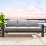 Solaste Aluminum Outdoor Couch, 3-Seat Metal Outdoor Sofa with Water-Resistant C... - Image 7