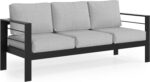 Solaste Aluminum Outdoor Couch, 3-Seat Metal Outdoor Sofa with Water-Resistant C... - Image 8