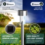 GIGALUMI Solar Lights Outdoor Waterproof, 12 Pack, Stainless Steel LED Solar Gar... - Image 6