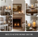 Hurricane Glass Candle Holders, Modern Farmhouse Coffee Table Decorations, Candl... - Image 4