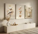 3pcs Modern Three-Dimensional Geometric Spheres Canvas Wall Art Abstract Luxury ... - Image 3