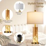 25.6" Gold Table Lamps Set of 2, Tall Bedside Lamps with Nightlight, Modern Nigh... - Image 5