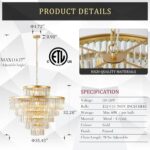 CATINER Large 36" Gold Crystal Chandeliers 23 Lights Modern Luxury Chandelier fo... - Image 4