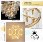 CATINER Large 36" Gold Crystal Chandeliers 23 Lights Modern Luxury Chandelier fo... - Image 8
