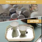 Bar Cart Tray, Decorative Mirrored Tray with Handles, Large Capacity Organizer, ... - Image 5
