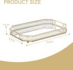 Bar Cart Tray, Decorative Mirrored Tray with Handles, Large Capacity Organizer, ... - Image 7