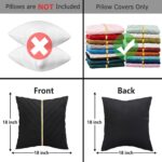 Black Pillow Covers 18 x18 Pack of 2 with Gold Leather Soft Velvet Throw Pillow ... - Image 3