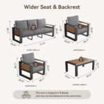 Aoxun Aluminum Patio Furniture Set, 5 Seats Luxury Metal Patio Conversation Sets... - Image 3