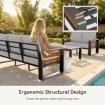 Aoxun Aluminum Patio Furniture Set, 5 Seats Luxury Metal Patio Conversation Sets... - Image 6