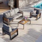 Aoxun Aluminum Patio Furniture Set, 5 Seats Luxury Metal Patio Conversation Sets... - Image 10