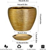 Ceramicfor Indoor Plant Pot 6 Inch - Ceramic Pot for Plants Outdoor Planter with... - Image 3