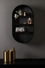 Kate and Laurel Hutton Modern Capsule Wall Shelf; 16 x 28; Black; Minimal Round ... - Image 3