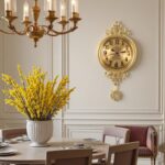 Brass Wall Clock for Living Room - Modern Silent Non-Ticking Round Gold Clock, K... - Image 7