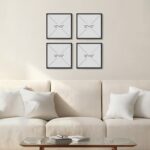 Framed Abstract Neutral Wall Art Set of 4, Modern Brown White Gray Canvas Prints... - Image 7
