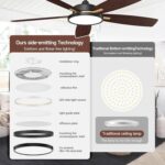 Roomratv Ceiling Fans with Lights,52 inch Smart Ceiling Fans with Dimmable LED L... - Image 4
