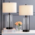 Kyrid 23.5'' Glass Table Lamp Set of 2 for Living Room with USB Ports and AC Out... - Image 5