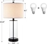 Kyrid 23.5'' Glass Table Lamp Set of 2 for Living Room with USB Ports and AC Out... - Image 8
