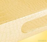 Home Redefined 17.5"x12" Gold Glossy Crocodile Faux Leather Serving Tray Beautif... - Image 7