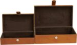 Deco 79 Leather Handmade Decorative Box Storage Decorative Keepsake Boxes with S... - Image 3