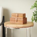 Deco 79 Leather Handmade Decorative Box Storage Decorative Keepsake Boxes with S... - Image 4