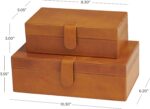 Deco 79 Leather Handmade Decorative Box Storage Decorative Keepsake Boxes with S... - Image 6