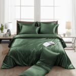 Ersmak 6 Pieces Satin Duvet Cover King Size Luxury Silky Bedding Duvet Cover Set... - Image 4