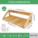 Floating Shelves Wall Mounted, 3 Pcs Solid Bamboo Wall Hanging Rack Holder, Wall... - Image 4