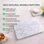 KC KULLICRAFT 8×12 Inches White Marble Cheese & Charcuterie Serving Board – Natu... - Image 4